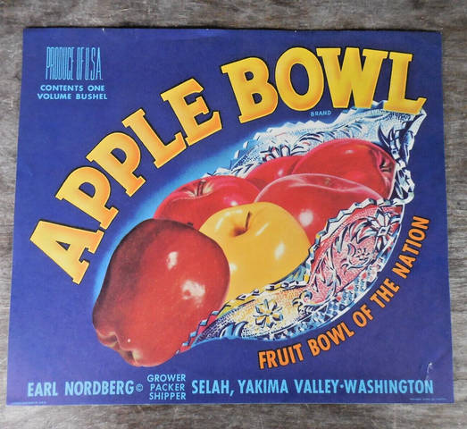 Apple Bowl Fruit Crate Label