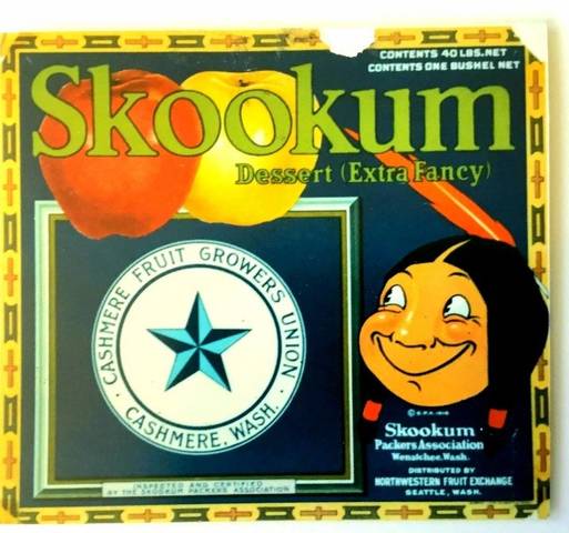 Skookum Blue Star Fruit Crate Label