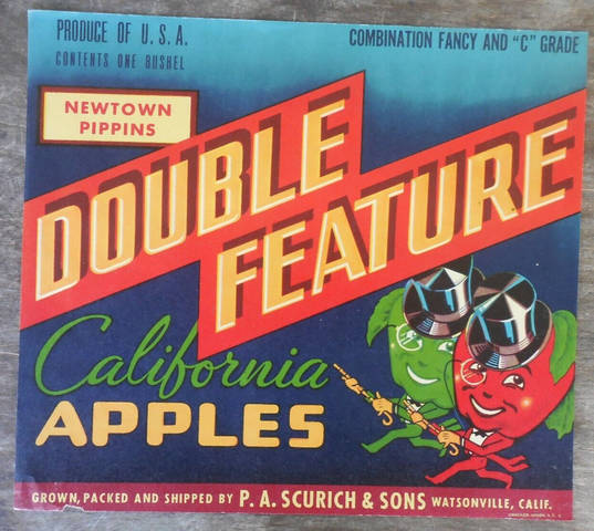 Double Feature Fruit Crate Label