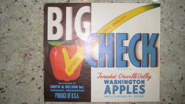 Big Check C Grade Fruit Crate Label