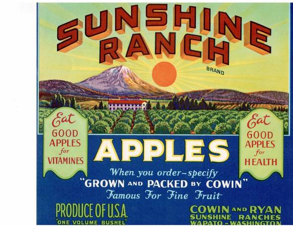 Sunshine Ranch Fruit Crate Label