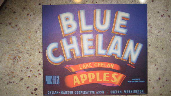 Blue Chelan Fruit Crate Label