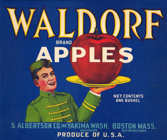 Waldorf Fruit Crate Label