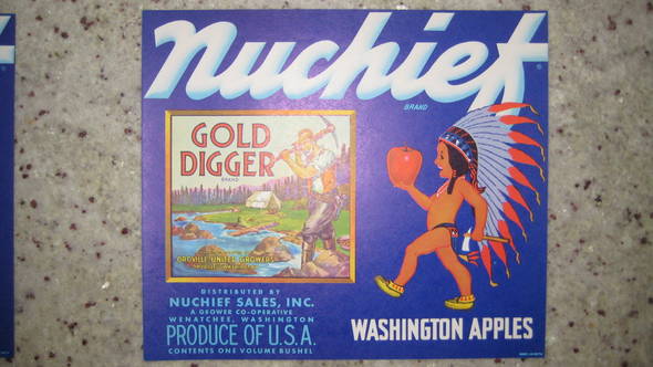 Nuchief Gold Digger Fruit Crate Label