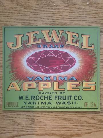Jewel Green Fruit Crate Label