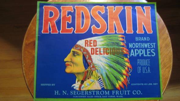 Redskin Fruit Crate Label