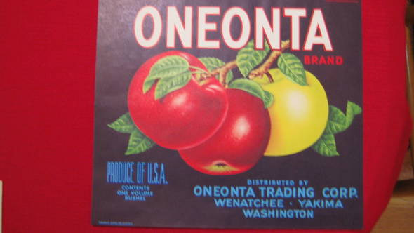 Oneonta Fruit Crate Label