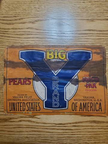 Big Y Yellow Contents 4/5 Bushel Fruit Crate Label
