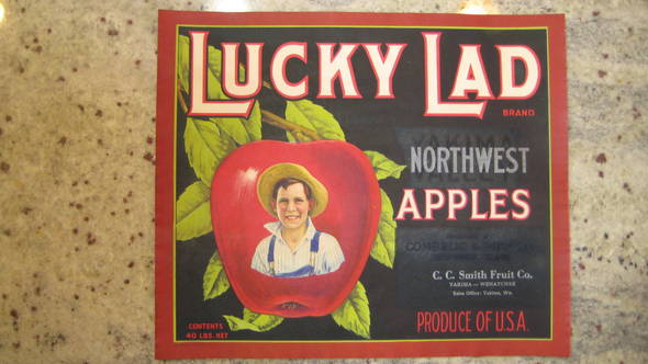 Lucky Lad Fruit Crate Label