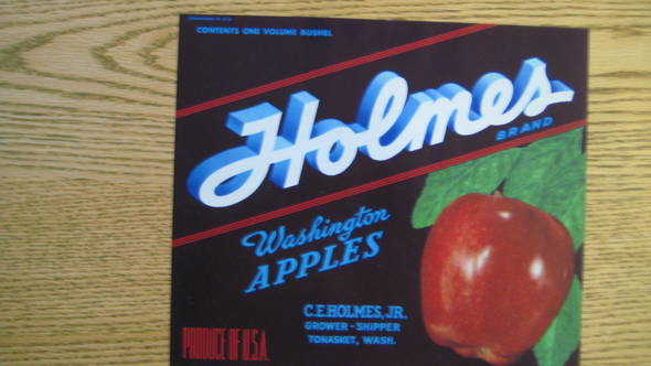 Holmes Extra Fancy Fruit Crate Label