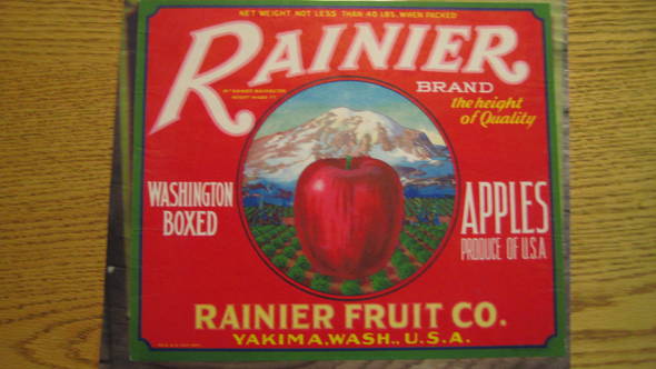 Rainier Red 40LBS Fruit Crate Label