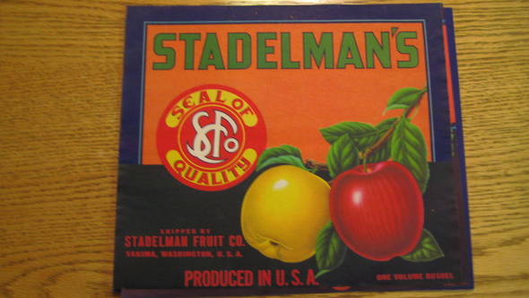 Stadelman's Yakima Fruit Crate Label