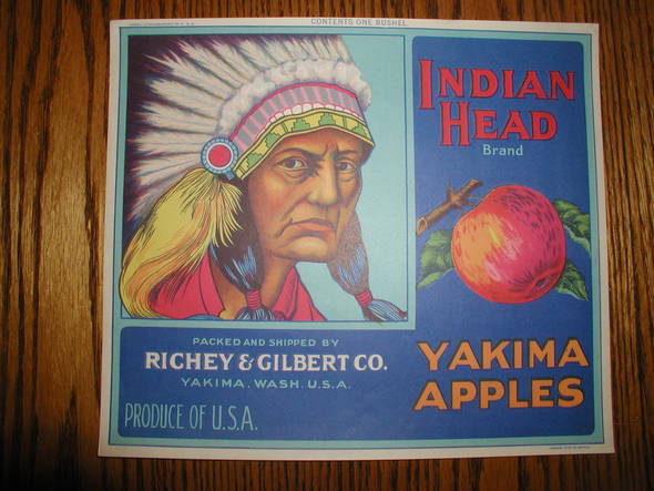 Indian Head newer Fruit Crate Label