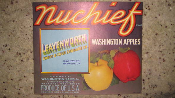 Nuchief Leavenworth Fruit & Cold Fruit Crate Label