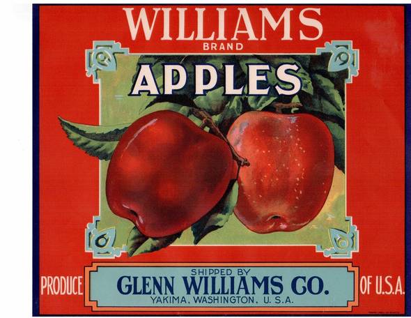 Williams Red Fruit Crate Label
