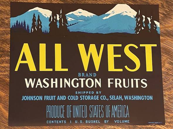 All West Crocker Union 7 Fruit Crate Label
