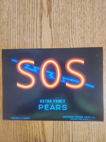 SOS Black Fruit Crate Label