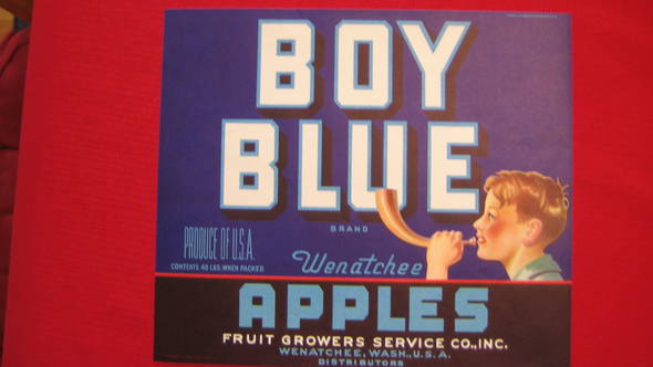 Boy Blue Fruit Crate Label