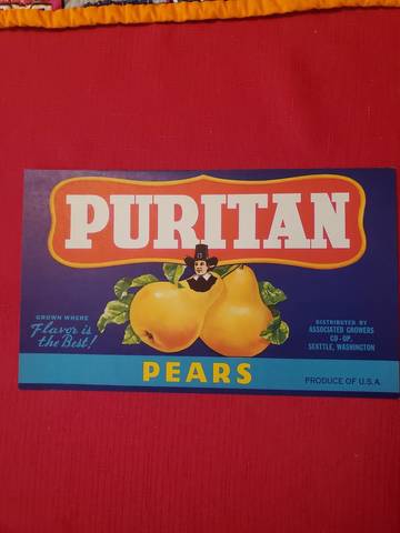 Puritan Fruit Crate Label