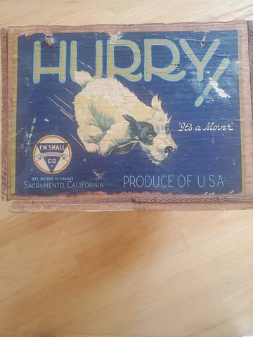 Hurry Fruit Crate Label
