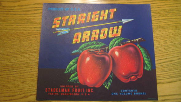 Straight Arrow Fruit Crate Label