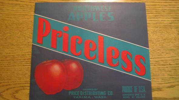 Priceless Fruit Crate Label