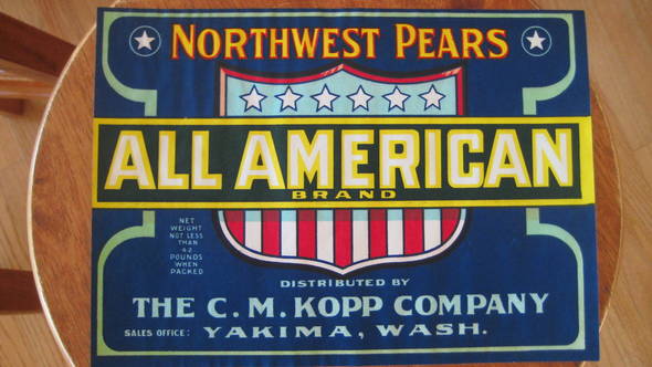 All American Fruit Crate Label