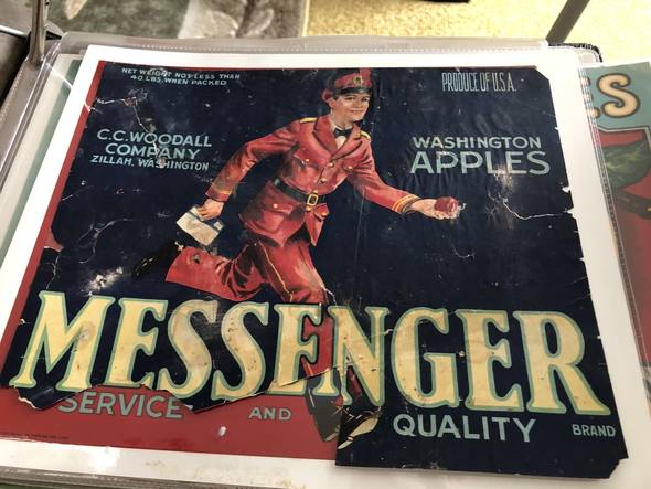 Messenger Fruit Crate Label