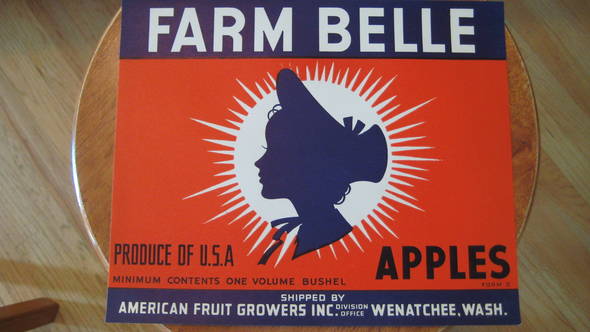 Farm Belle Wenatchee Fruit Crate Label