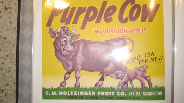 Purple Cow Fruit Crate Label
