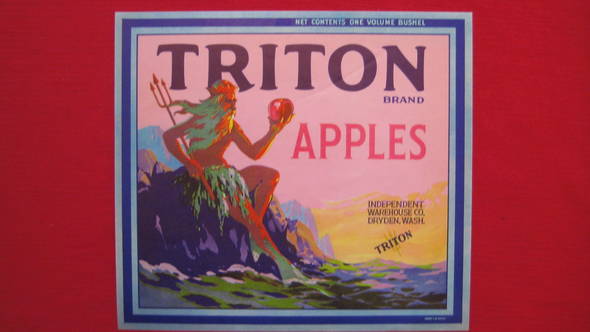 Triton Fruit Crate Label
