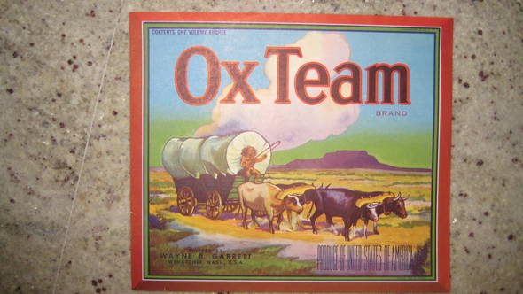 Ox Team Fruit Crate Label