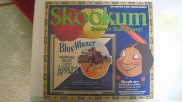 Skookum Blue Winner Fruit Crate Label