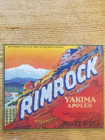 Rimrock Geo J. Marley No Litho Fruit Crate Label