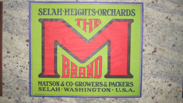 M Brand Fruit Crate Label