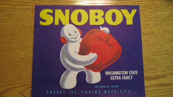 Snoboy WA State Fruit Crate Label