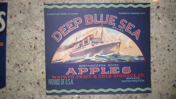 Deep Blue Sea Fruit Crate Label
