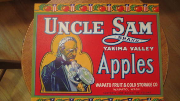 Uncle Sam Red Fruit Crate Label