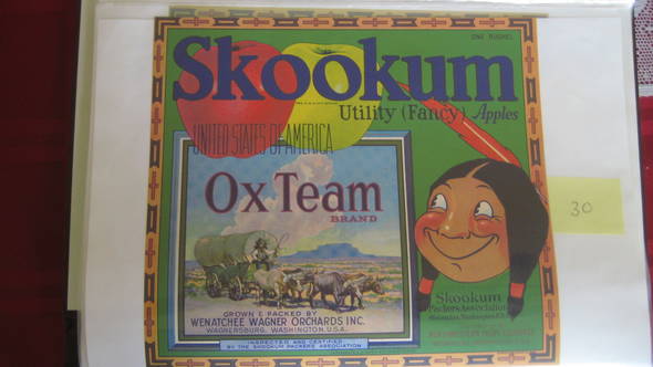 Skookum Ox Team USA Fruit Crate Label
