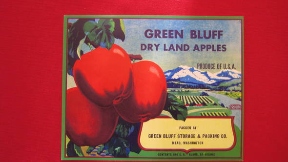 Green Bluff Fruit Crate Label