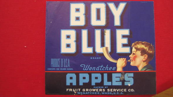 Boy Blue 1 bushel Fruit Crate Label