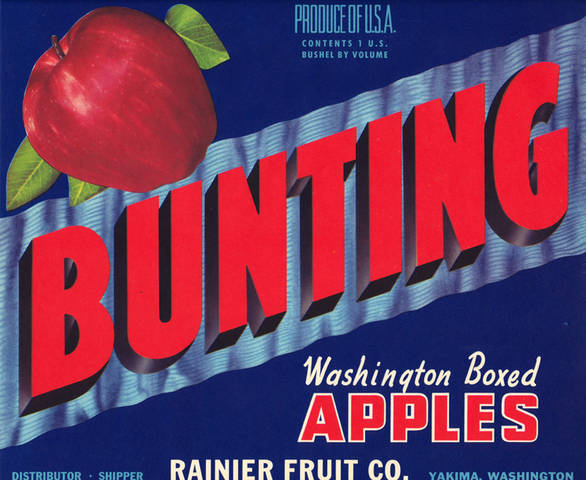 Bunting Apples Fruit Crate Label