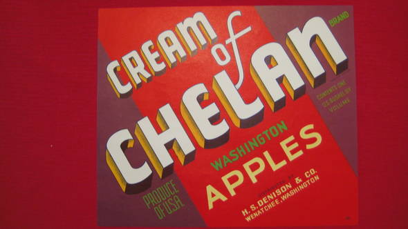 Cream Of Chelan Fruit Crate Label