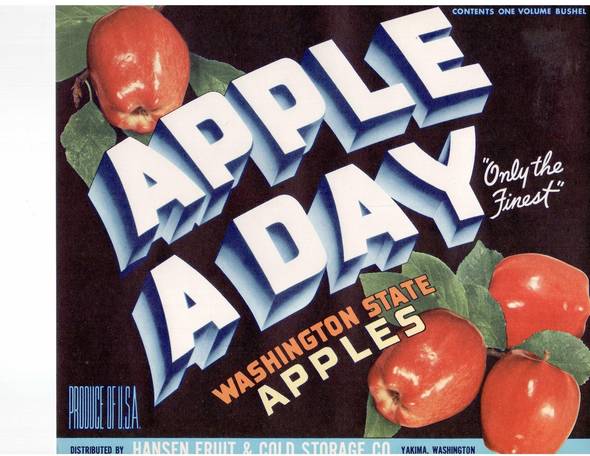 Apple A Day Fruit Crate Label