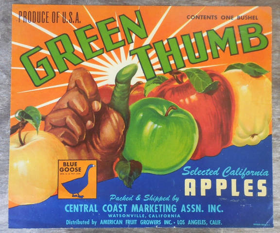 Green Thumb Fruit Crate Label
