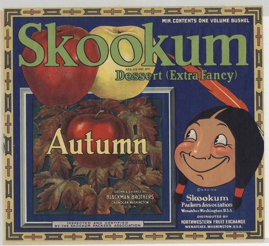 Skookum Autumn Fruit Crate Label