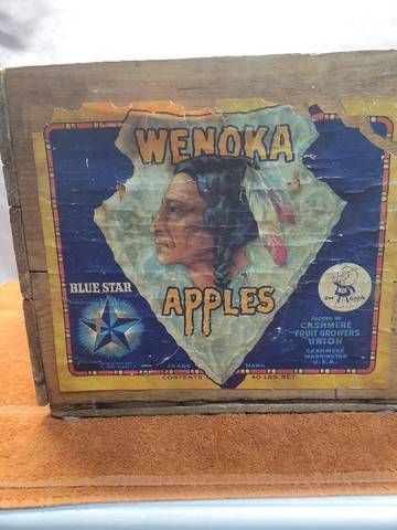wenoka cashmere fruit growers doc apple Fruit Crate Label