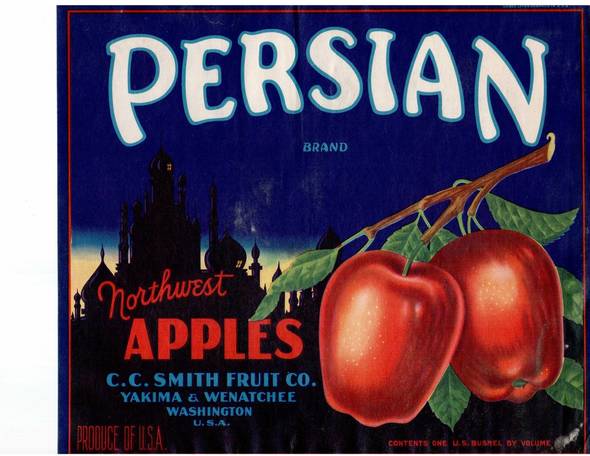 Persian blue light on Fruit Crate Label