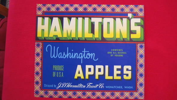 Hamilton's Fruit Crate Label