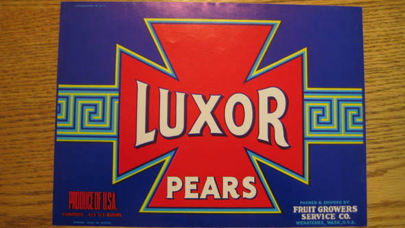 Luxor Fruit Crate Label